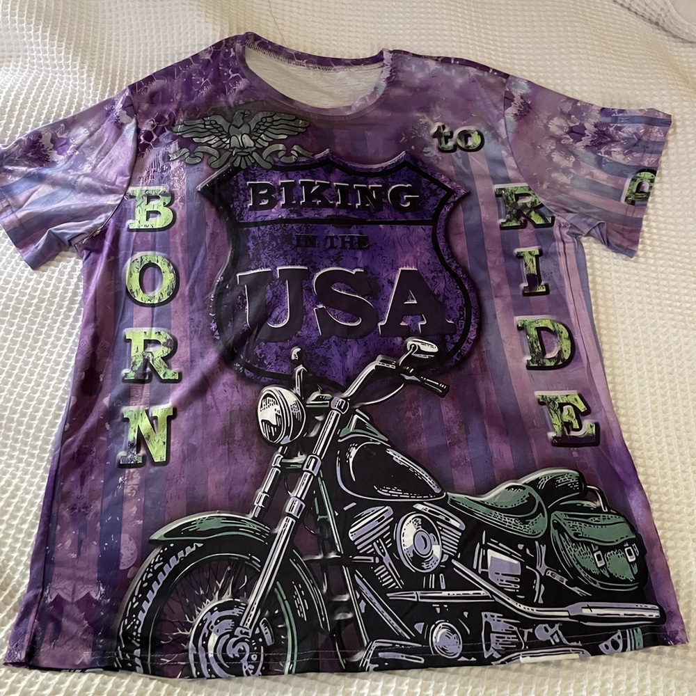 New Purple Graphic Silky T-Shirt
